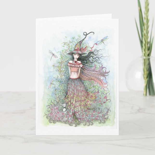 Witch Dragonfly Card by Molly Harrison Kort (Framsida)