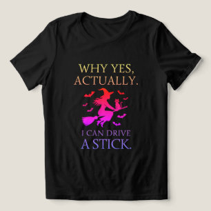 Witch Driving Stick Funny Womens Halloween fest T Shirt