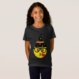Witch Emoji Halloween T-Shirt for Girls