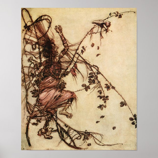 Witch Entangled i Thorns av Arthur Rackham Poster (Framsidan)