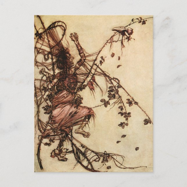Witch Entangled i Thorns av Arthur Rackham Vykort (Framsida)