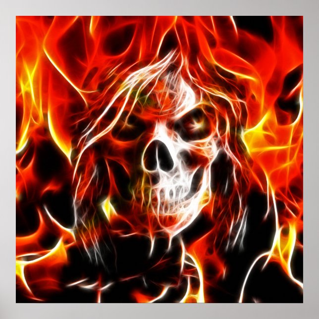 Witch Fiery Skull Poster (Framsidan)