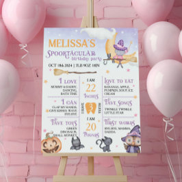 Witch First Birthday Milestone Sign Poster