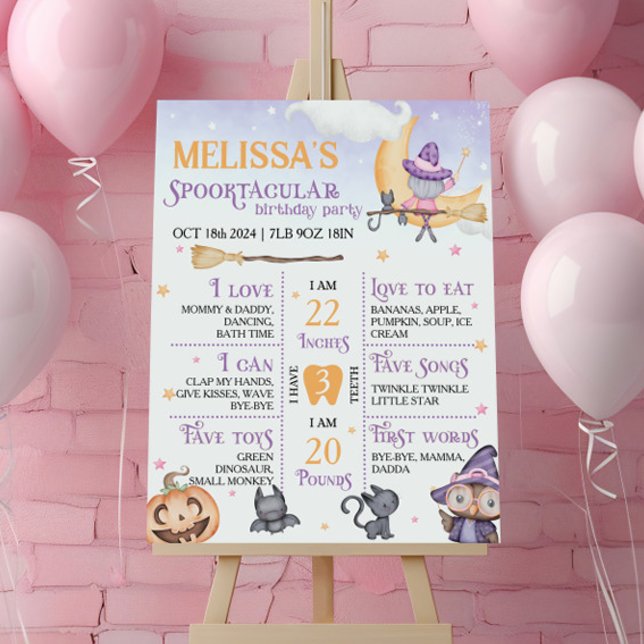 Witch First Birthday Milestone Sign Poster (Skapare uppladdad)