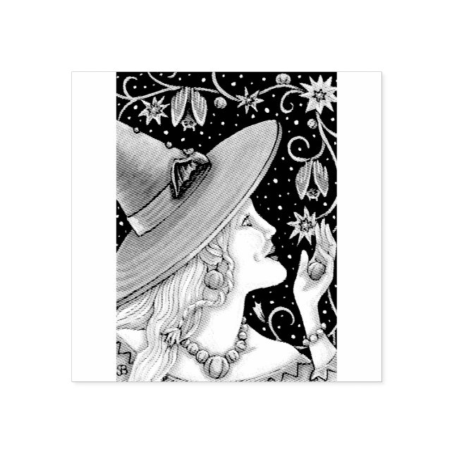 WITCH & FLADDERMUS VINES HALLOWEEN GUBBER FRIMÄRKE STÄMPEL (Tryck)