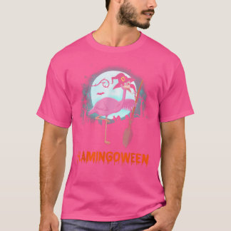 Witch Flamingoween Flamingo Halloween Graveyard Mo T Shirt