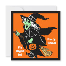 Witch Flies Halloween Tecknad