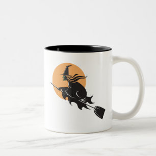 Witch Flies Halloween Två-Tonad Mugg