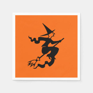 Witch Flies on Broomstick Halloween 4Nellie Pappersservett