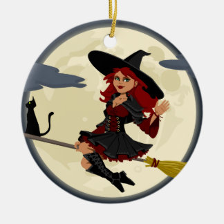 Witch Flies på Broom Julgransprydnad Keramik