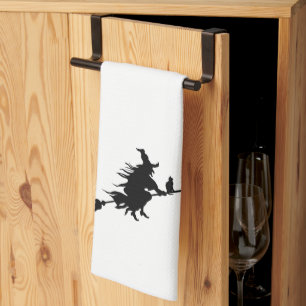 Witch flyger på hennes rum kökshandduk