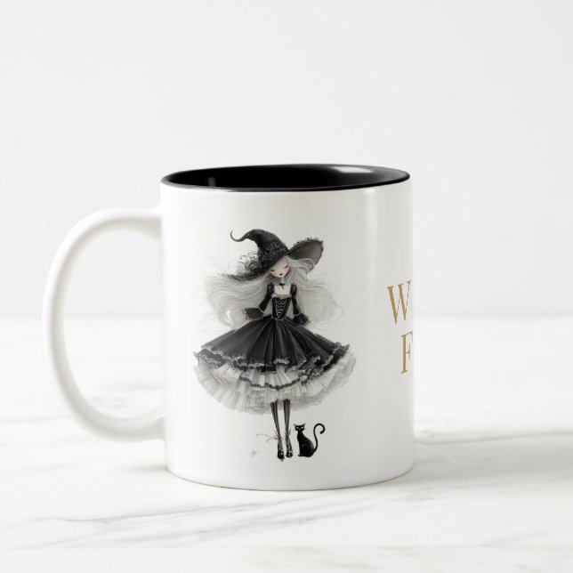 Witch Fuel Gothic Witch Coffee Mug Två-Tonad Mugg (Vänster)