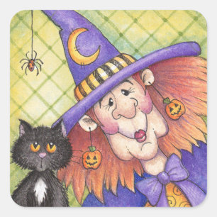 Witch Fyrkantigt Klistermärke