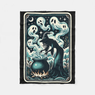 Witch Ghost Cauldron Gothic Supernatural Tarot Car Fleecefilt