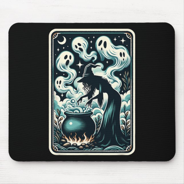 Witch Ghost Cauldron Gothic Supernatural Tarot Car Musmatta (Framsidan)