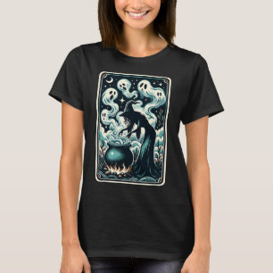 Witch Ghost Cauldron Gothic Supernatural Tarot Car T Shirt
