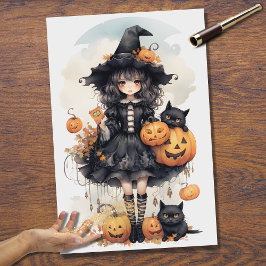 Witch Girl 7 Halloween Decoupage Papper