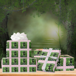 Witch Grönt och Rosa Gingham Play Bra Presentpapper