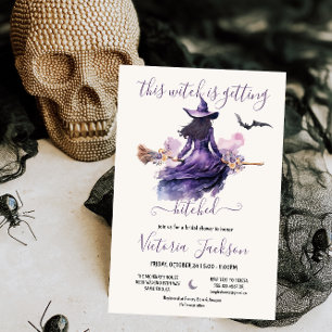 Witch håller på att bli Hitched Halloween Möhippa Inbjudningar
