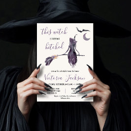 Witch håller på att bli Hitched Halloween Möhippa Inbjudningar