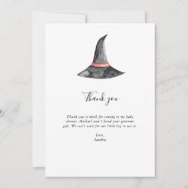 Witch Halloween Baby Shower Tack för minimala Kort