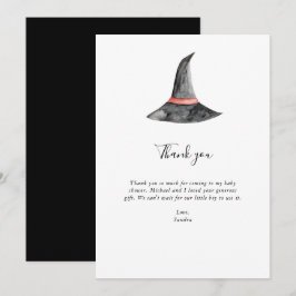 Witch Halloween Baby Shower Tack för minimala Kort