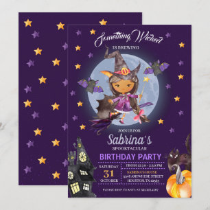 Witch Halloween Barns födelsedag-partiets inbjudan