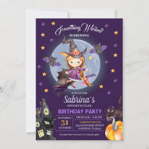 Witch Halloween Barns födelsedag-partiets inbjudan