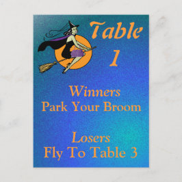 Witch Halloween Bunco Bord-kort nummer 1 Vykort