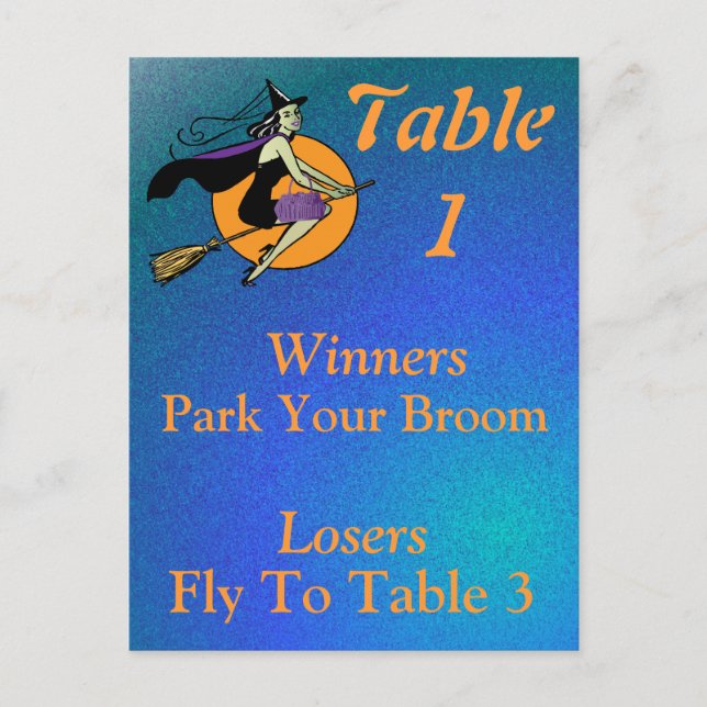 Witch Halloween Bunco Bord-kort nummer 1 Vykort (Framsida)