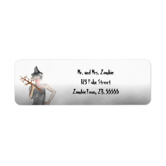 Witch - Halloween-etiketter Returadress Etikett