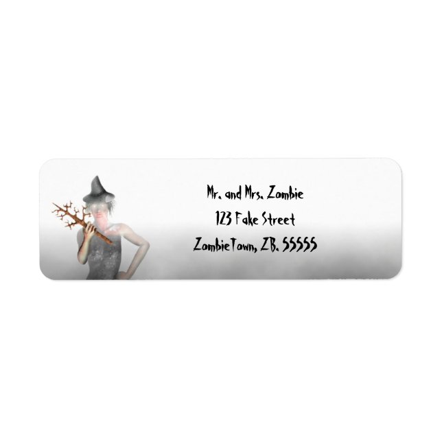 Witch - Halloween-etiketter Returadress Etikett (Framsidan)