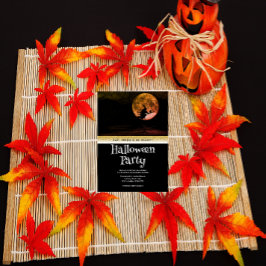 Witch halloween fest Gothic Fantasy Måne Inbjudningar