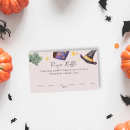 Witch Halloween Girl Diaper Raffle Baby Shower Tilläggskort