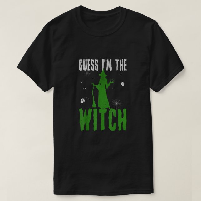 Witch Halloween-kostym för par set T Shirt (Design framsida)