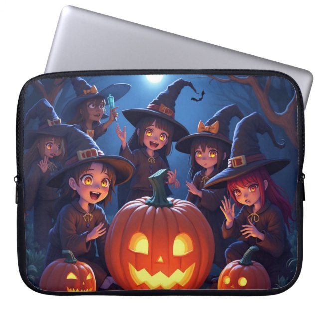Witch Halloween Mörk Theme Electronics Bag Laptop Fodral (Framsidan)