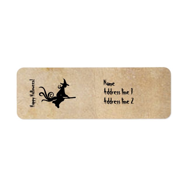 Witch Halloween Parchment Adressetiketters Returadress Etikett (Framsidan)