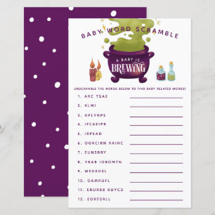 Witch Halloween Theme Baby Ord Scramble Game