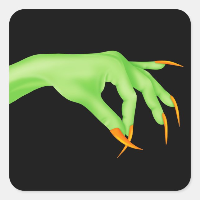 Witch Hand Sticker Fyrkantigt Klistermärke (Framsida)
