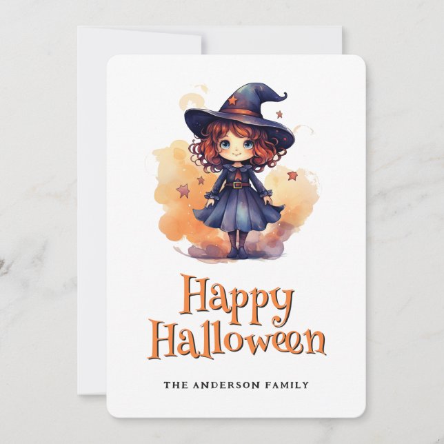 Witch Happy halloween Card Julkort (Framsida)