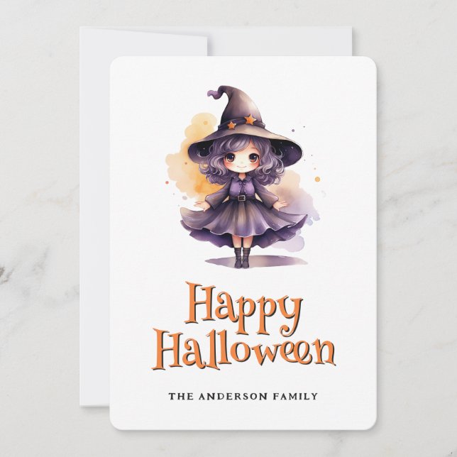 Witch Happy halloween Card Julkort (Framsida)