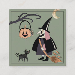 Witch Happy halloween från lärarinneslutningskort Tilläggskort