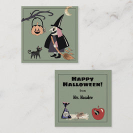 Witch Happy halloween från lärarinneslutningskort Tilläggskort