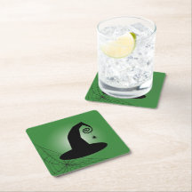 Witch har med Spindelnät Grönt Papper Underlägg