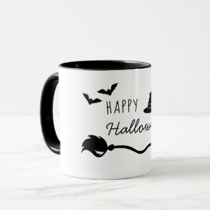 Witch Hat and Broom with Spider and Fladdermus Hal Mugg