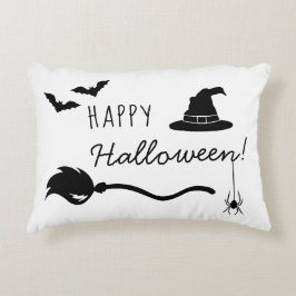 Witch Hat and Broom with Spider and Fladdermus Hal Prydnadskudde