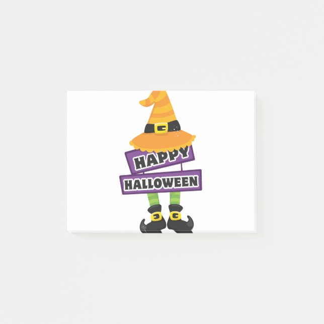 Witch Hat and Feet Halloween Post-it Block (Framsida)