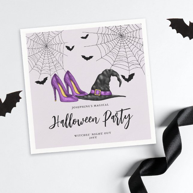 Witch Hat and Shoes Lilac Women's Halloween fest Pappersservett (Skapare uppladdad)