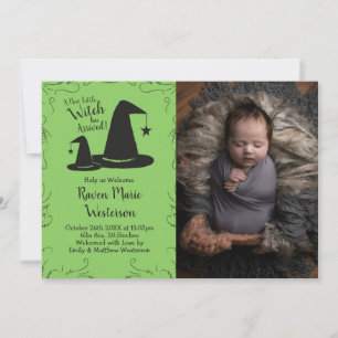 Witch Hat Baby Shower Halloween Inbjudningar