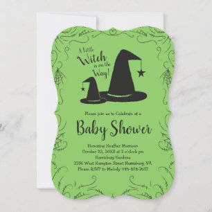 Witch Hat Baby Shower Halloween Inbjudningar